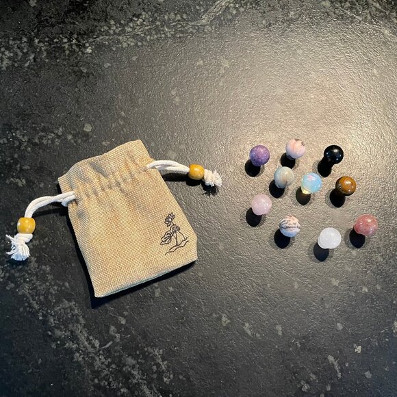 Ten Small Cute Carved Gemstone Mushrooms (NWOT) - Picture 2 of 6